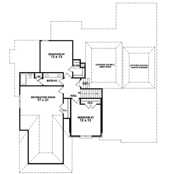 Southern House Plan Second Floor - Green Cliff Traditional Home 087D-0893 - Search House Plans and More