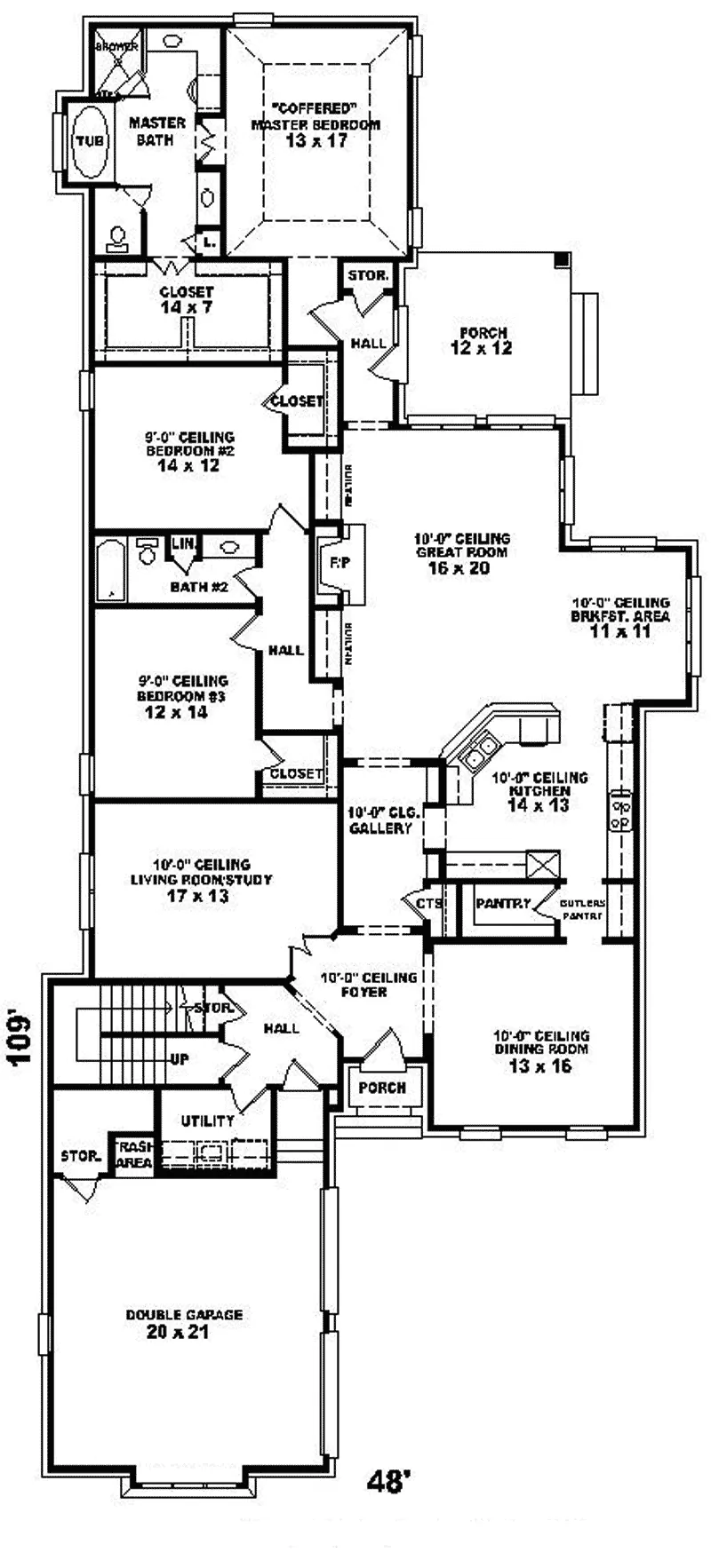 English Cottage House Plan First Floor - Lakehollow Stucco Home 087D-0901 - Shop House Plans and More