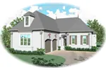 Traditional House Plan Front of Home - Lakehollow Stucco Home 087D-0901 - Shop House Plans and More