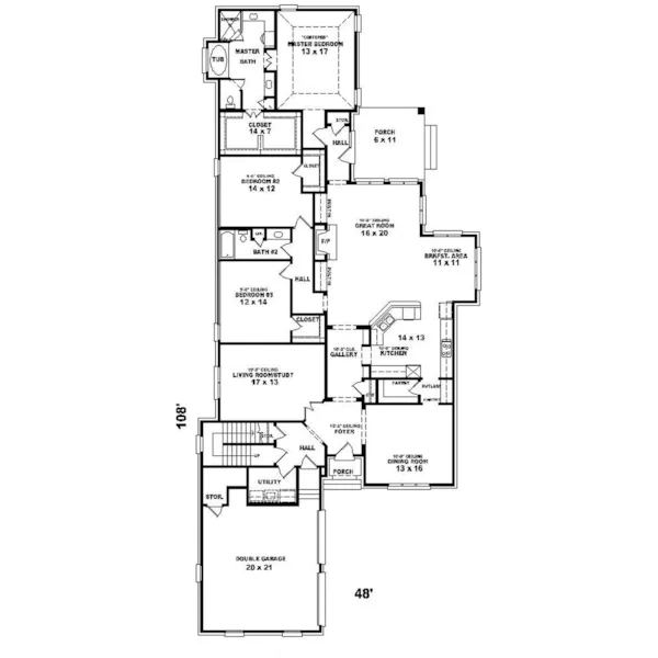 Victorian House Plan First Floor - Norberg Palms Luxury Home 087D-0902 - Shop House Plans and More