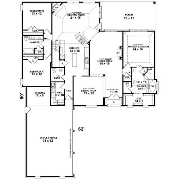 Colonial House Plan First Floor - Cabanne Place European Home 087D-0903 - Search House Plans and More