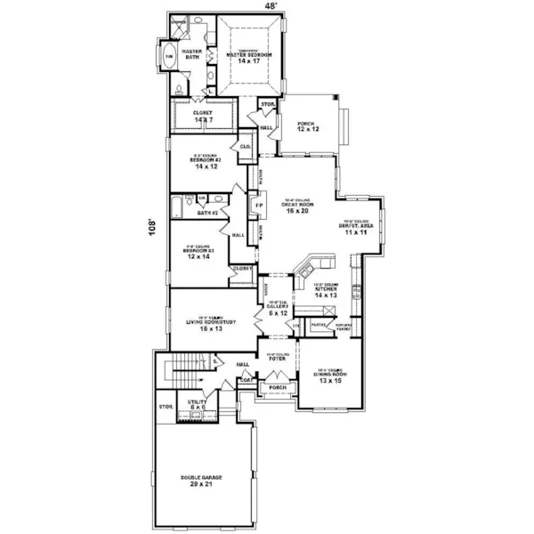 Country House Plan First Floor - Rockingham Manor European Home 087D-0913 - Shop House Plans and More