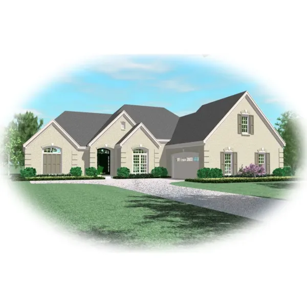 European House Plan Front of Home - Somerset Place Ranch Home 087D-0920 - Shop House Plans and More