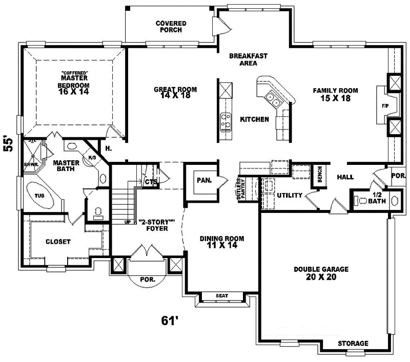 Traditional House Plan First Floor - Bergamo English Cottage Home 087D-0925 - Search House Plans and More