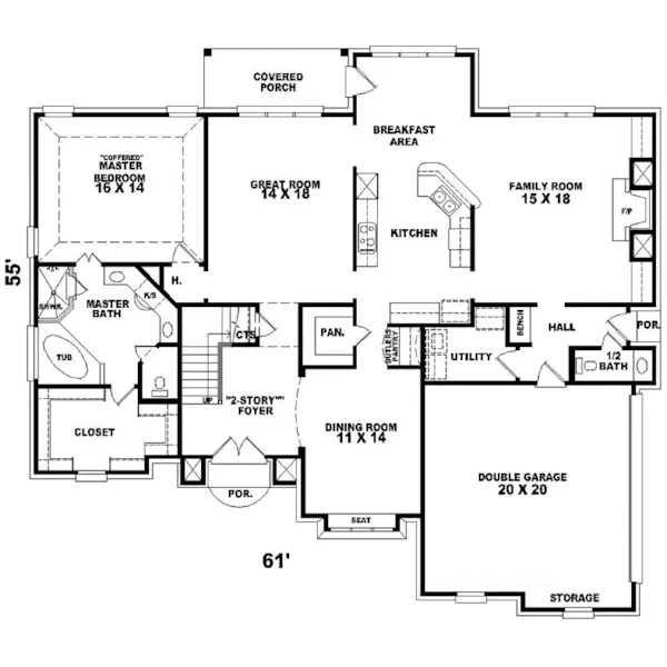 Southern House Plan First Floor - Bergamo English Cottage Home 087D-0925 - Search House Plans and More