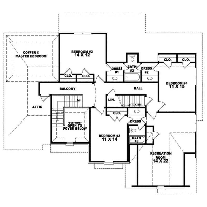 Southern House Plan Second Floor - Bergamo English Cottage Home 087D-0925 - Search House Plans and More