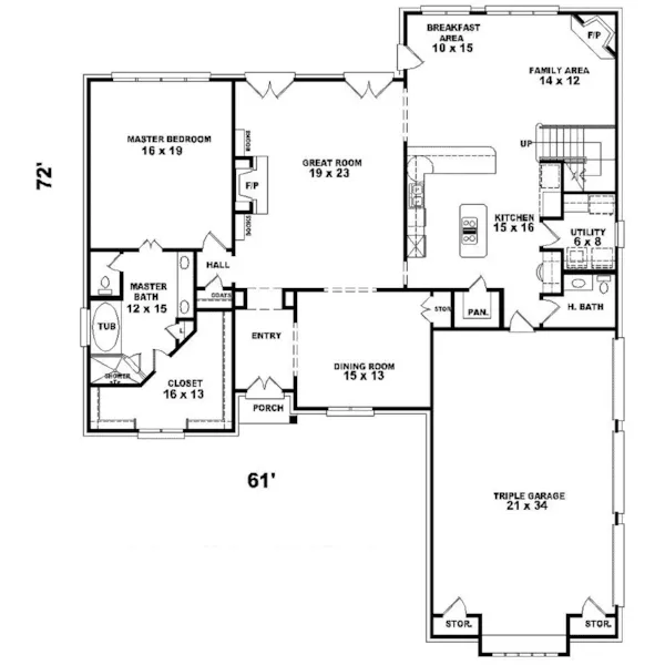 Traditional House Plan First Floor - Derbyshire Lake Luxury Home 087D-0927 - Search House Plans and More