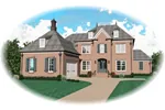 Traditional House Plan Front of Home - Jack Hollow Luxury European Home 087D-0931 - Search House Plans and More