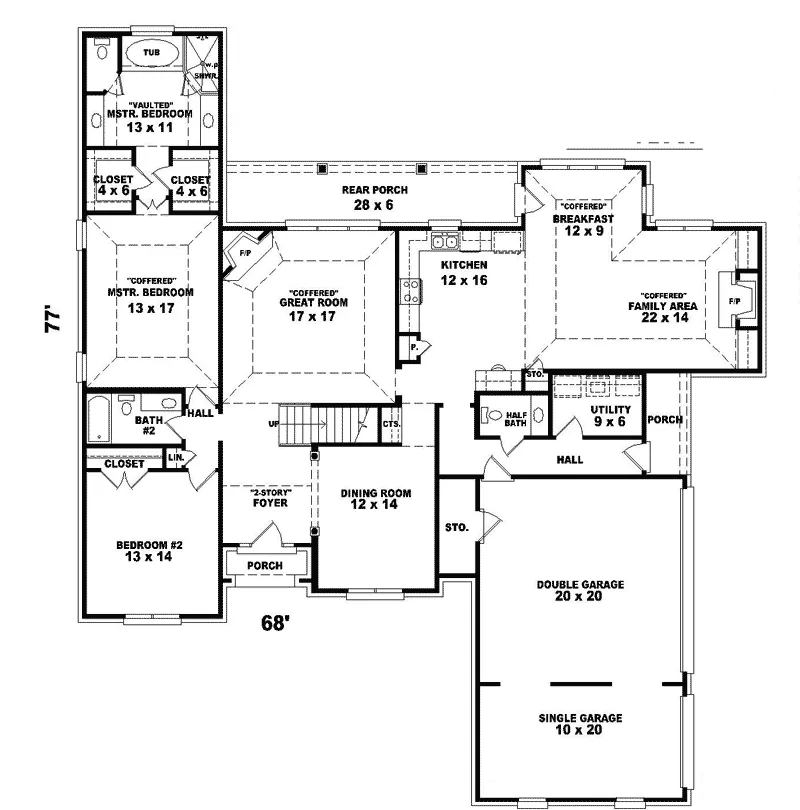 Colonial House Plan First Floor - Ingalls Point Luxury Home 087D-0938 - Search House Plans and More