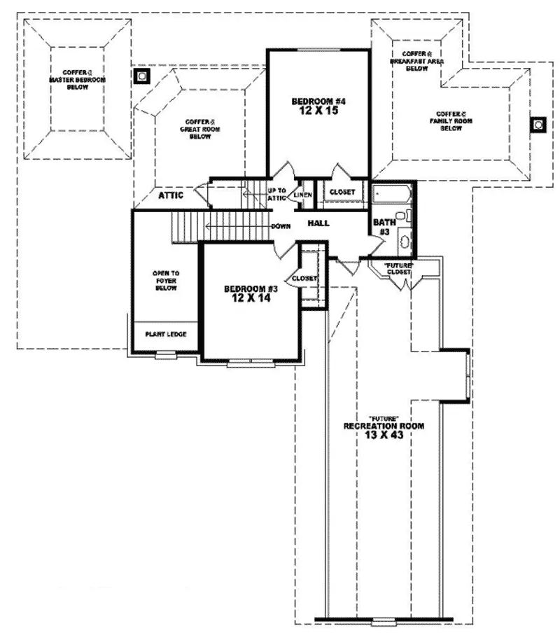Country House Plan Second Floor - Houghton Lake Traditional Home 087D-0940 - Search House Plans and More