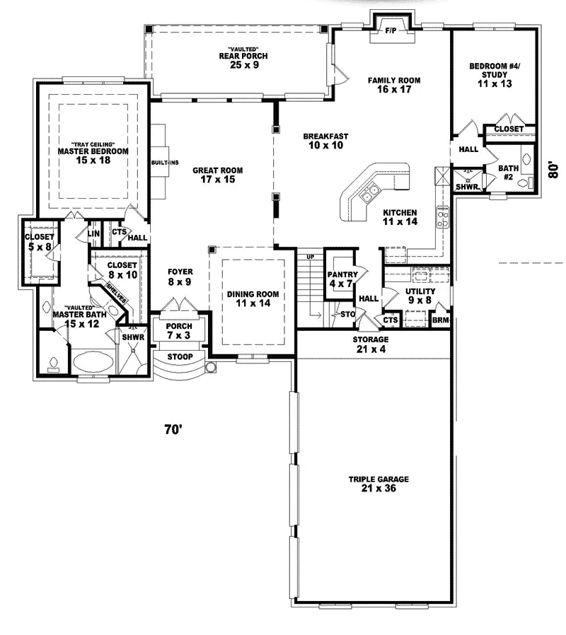 Traditional House Plan First Floor - Runningbrook European Home 087D-0941 - Shop House Plans and More