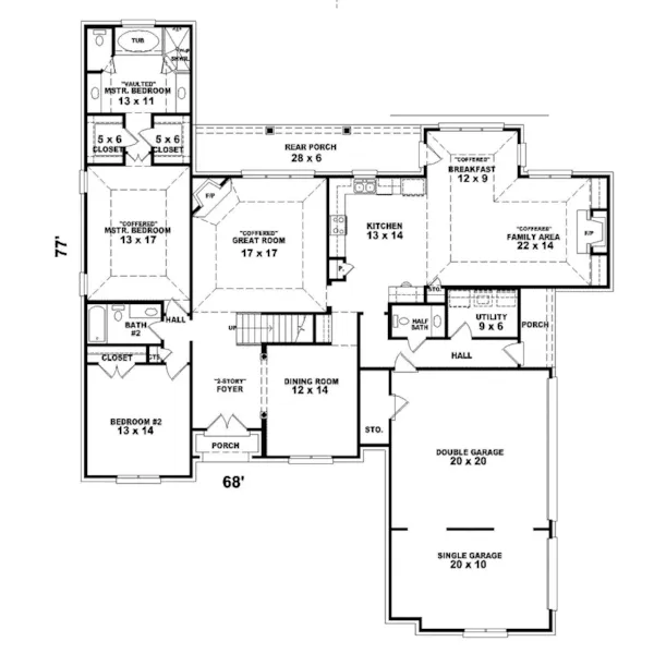 Country House Plan First Floor - Corunna Luxury Home 087D-0944 - Search House Plans and More