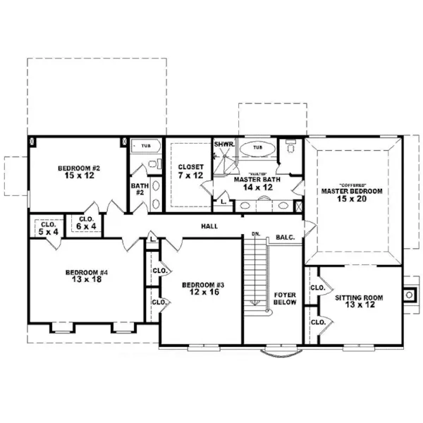 Colonial House Plan Second Floor - Huxhold Luxury European Home 087D-0952 - Search House Plans and More