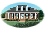 European House Plan Front of Home - Demetria Southern Home 087D-0954 - Search House Plans and More