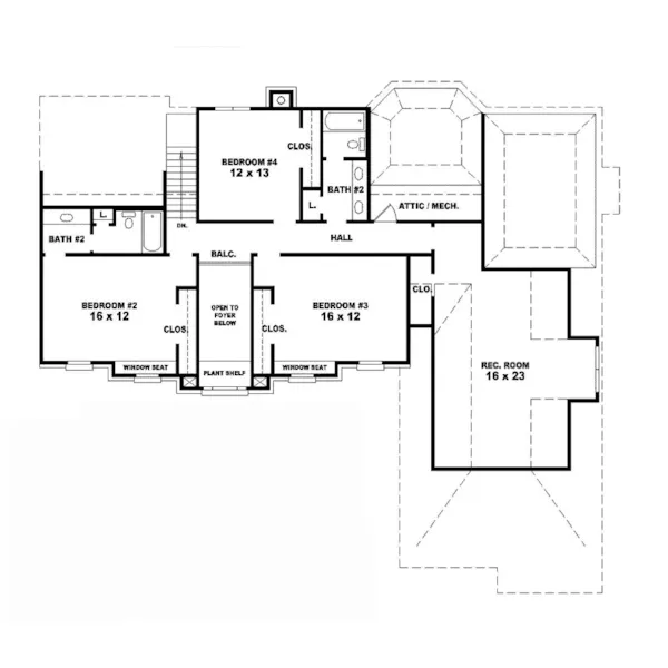 Georgian House Plan Second Floor - Camberly Colonial Home 087D-0957 - Search House Plans and More