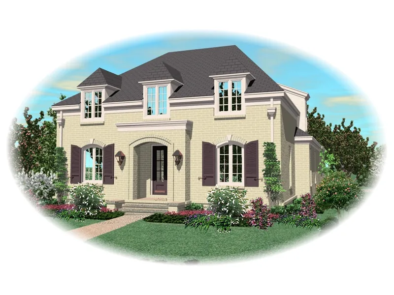 Traditional House Plan Front of Home - Huber Park European Home 087D-0958 - Search House Plans and More