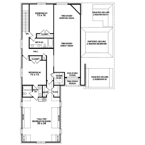 Traditional House Plan Second Floor - Damaris Manor Country Home 087D-0961 - Search House Plans and More