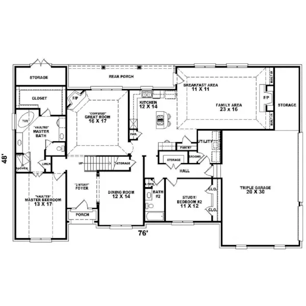 Country House Plan First Floor - Glen Eagle Colonial Home 087D-0962 - Search House Plans and More