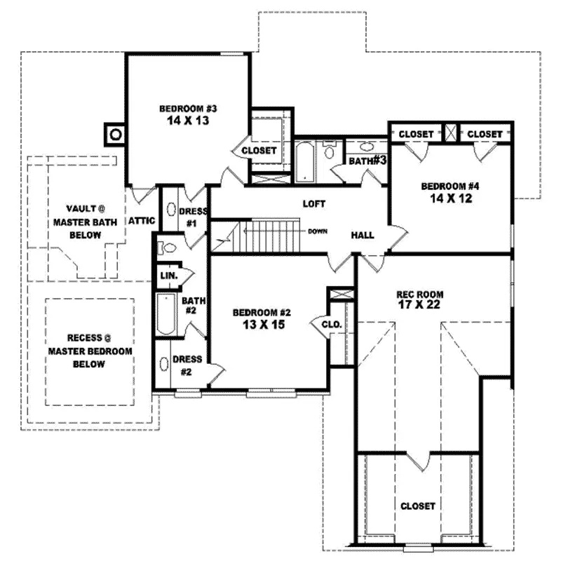 Colonial House Plan Second Floor - Lucera uxury European Home 087D-0967 - Shop House Plans and More