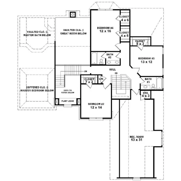 Luxury House Plan Second Floor - Norchester Traditional Home 087D-0968 - Shop House Plans and More