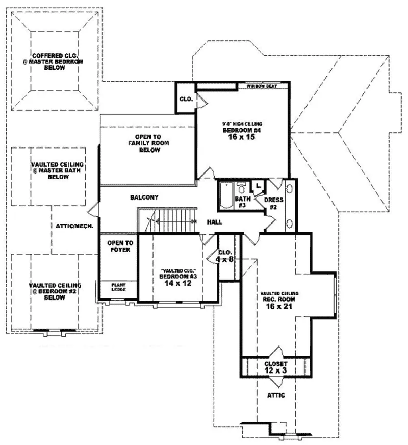 Traditional House Plan Second Floor - Balsam Ridge Traditional Home 087D-0972 - Search House Plans and More