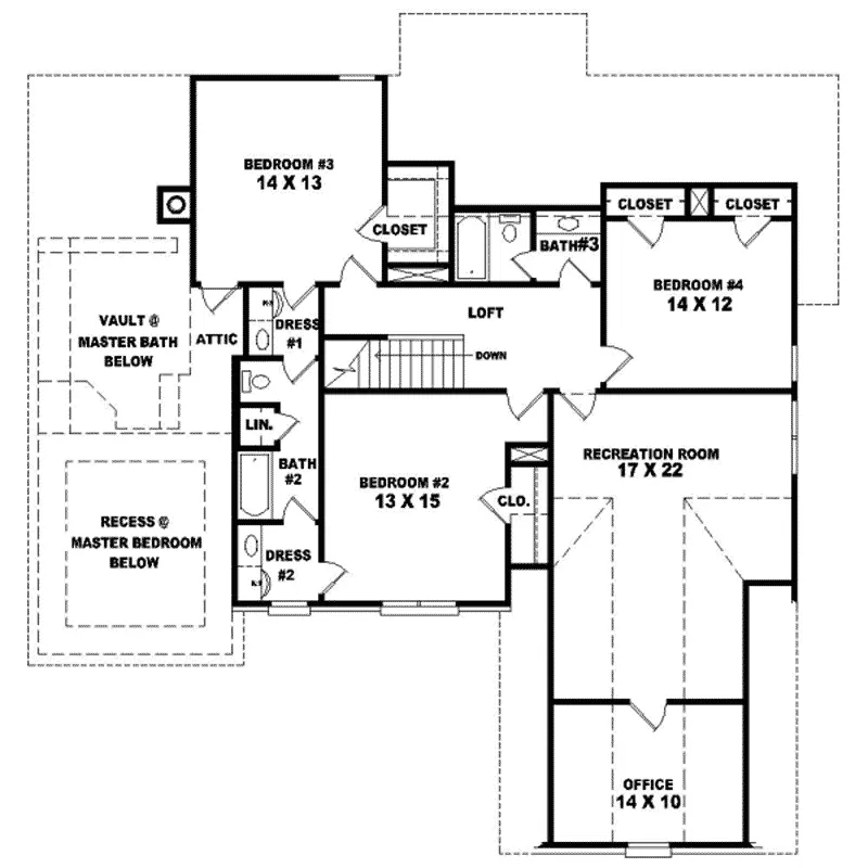 Country House Plan Second Floor - Calabria Traditional Home 087D-0975 - Search House Plans and More
