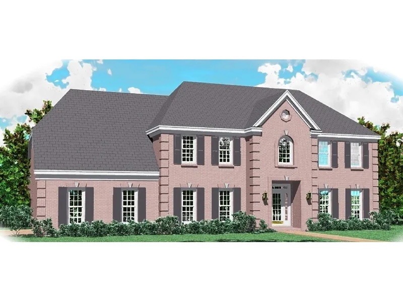 Country House Plan Front of Home - Scenic Lake Colonial Home 087D-0979 - Shop House Plans and More