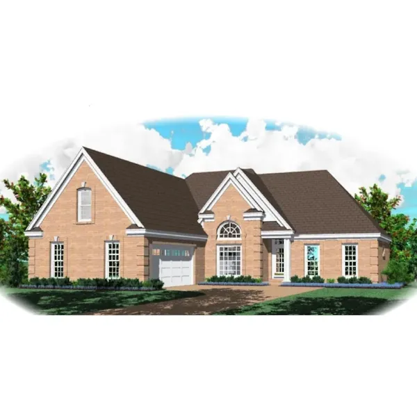 Neoclassical House Plan Front of Home - Lands End Ranch Home 087D-0981 - Shop House Plans and More