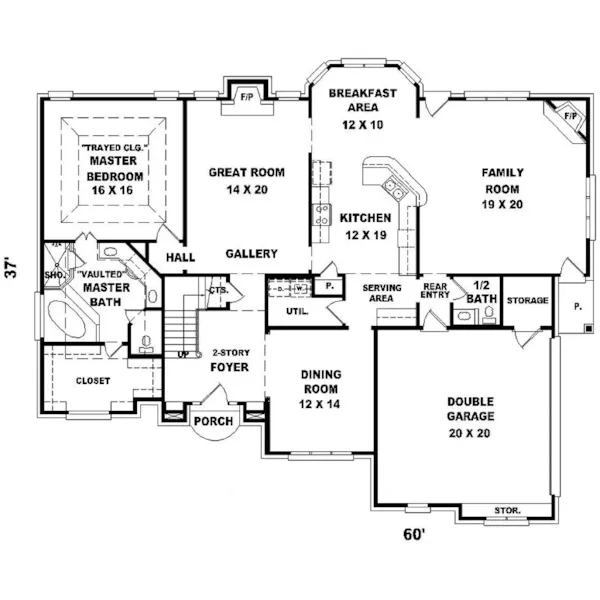 Southern House Plan First Floor - Dillsboro Luxury Home 087D-0986 - Search House Plans and More