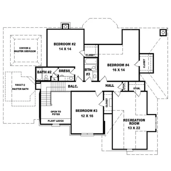 Southern House Plan Second Floor - Dillsboro Luxury Home 087D-0986 - Search House Plans and More