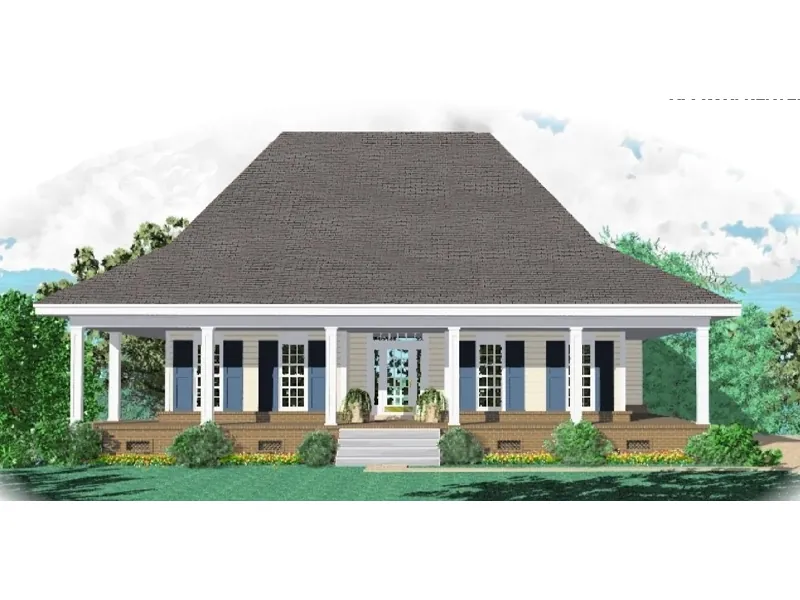 Colonial House Plan Front of Home - Jeremiah Acadian Home 087D-0989 - Search House Plans and More
