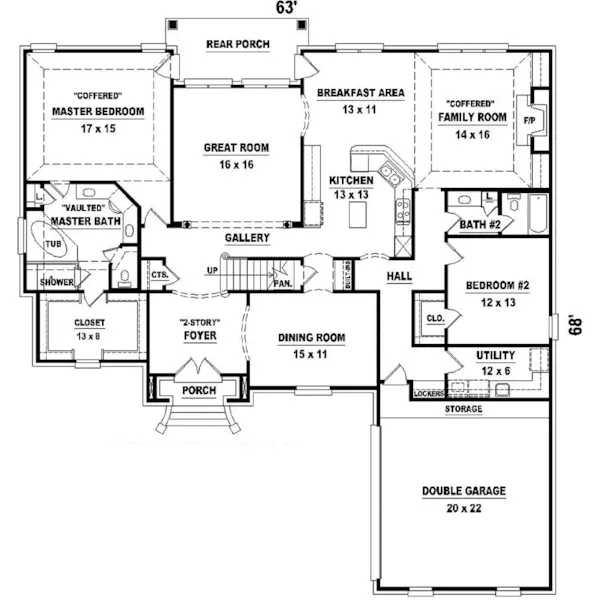 Country French House Plan First Floor - Alida European Home 087D-0991 - Search House Plans and More