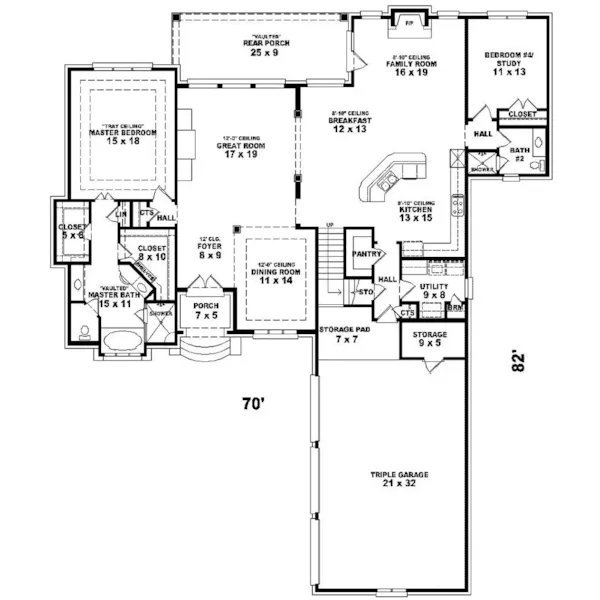 Traditional House Plan First Floor - Delor Luxury European Home 087D-0995 - Search House Plans and More