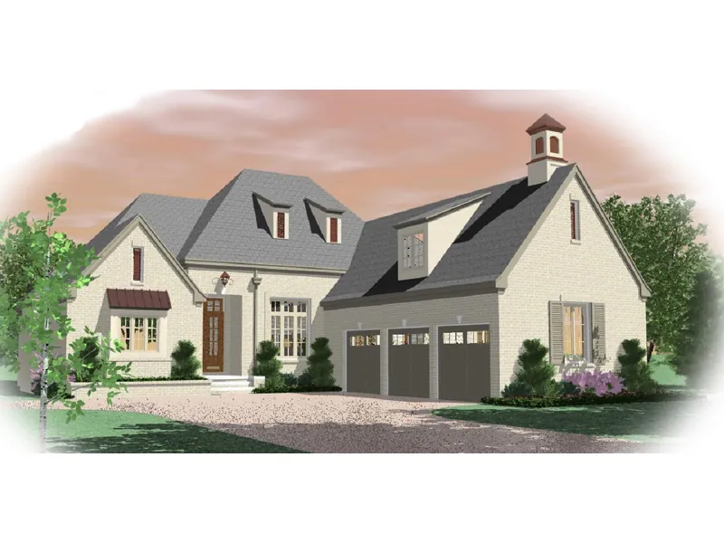 English Cottage House Plan Front of Home - Delor Luxury European Home 087D-0995 - Search House Plans and More