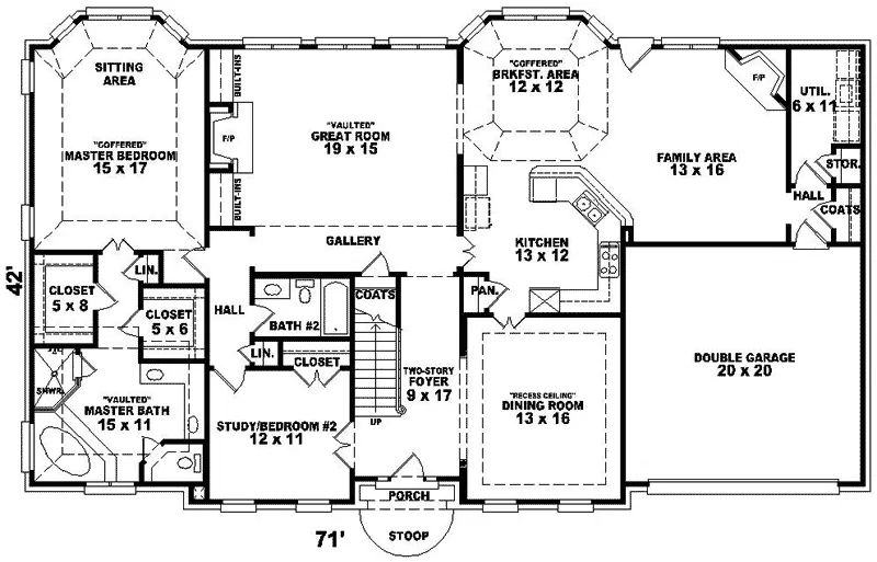 Country House Plan First Floor - Hyatt Place Greek Revival Home 087D-0998 - Search House Plans and More