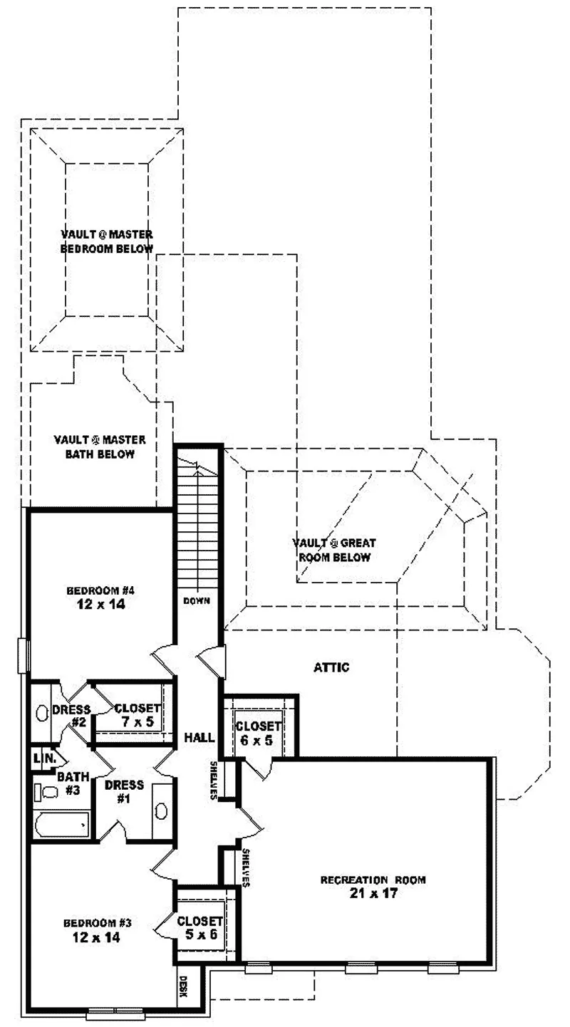 Craftsman House Plan Second Floor - Idlewood European Home 087D-0999 - Search House Plans and More