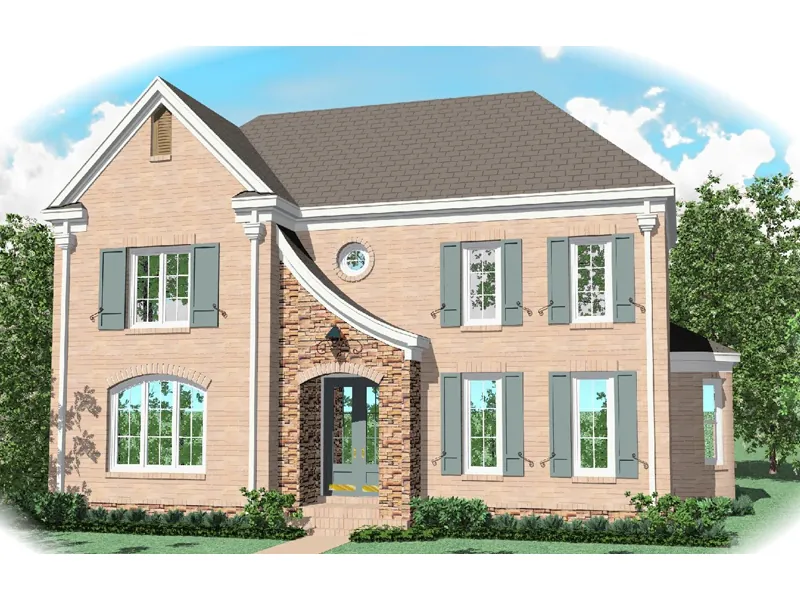 Traditional House Plan Front of Home - Idlewood European Home 087D-0999 - Search House Plans and More