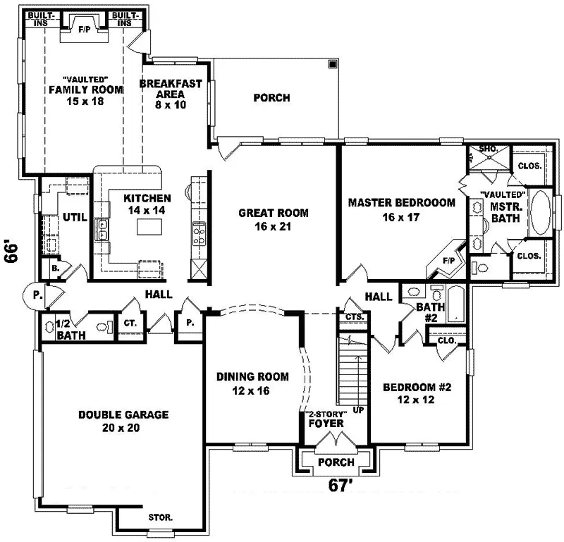 Colonial House Plan First Floor - Irwin Traditional Home 087D-1005 - Search House Plans and More