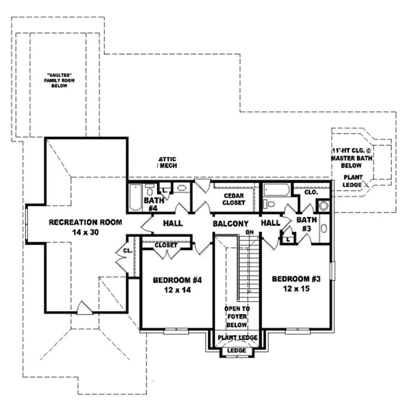 Country House Plan Second Floor - Irwin Traditional Home 087D-1005 - Search House Plans and More