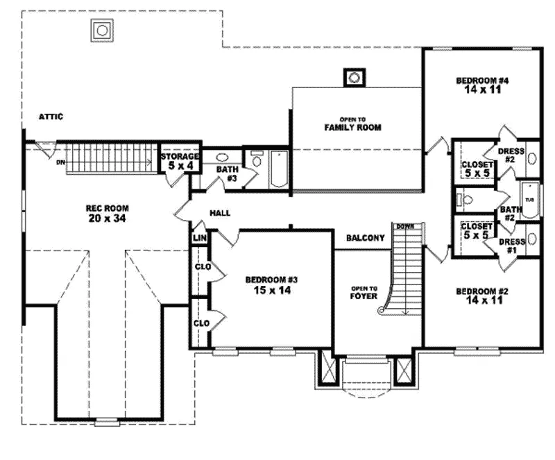 Country House Plan Second Floor - Wessex Traditional Home 087D-1009 - Shop House Plans and More