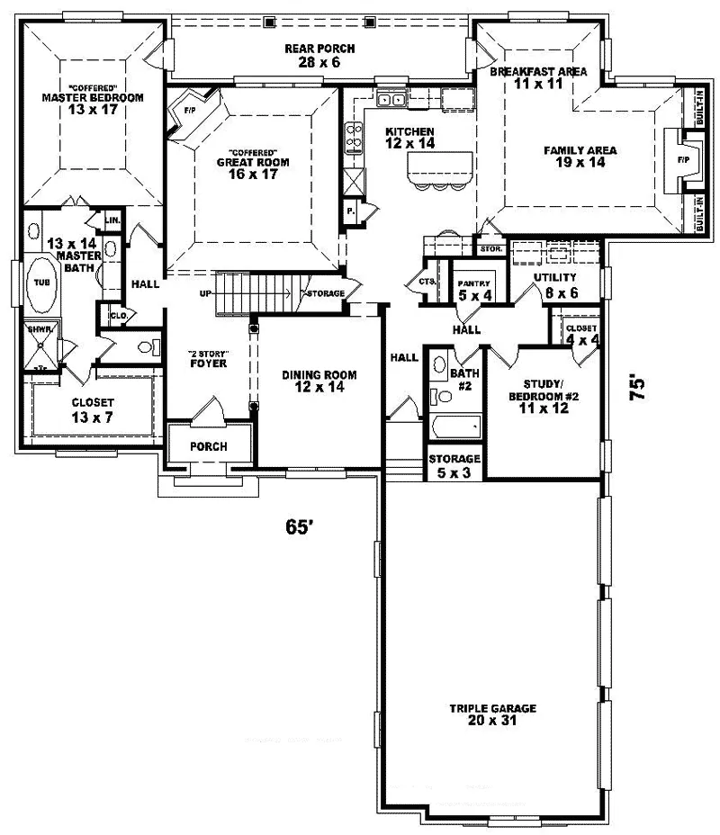 European House Plan First Floor - Rivoli European Home 087D-1019 - Shop House Plans and More