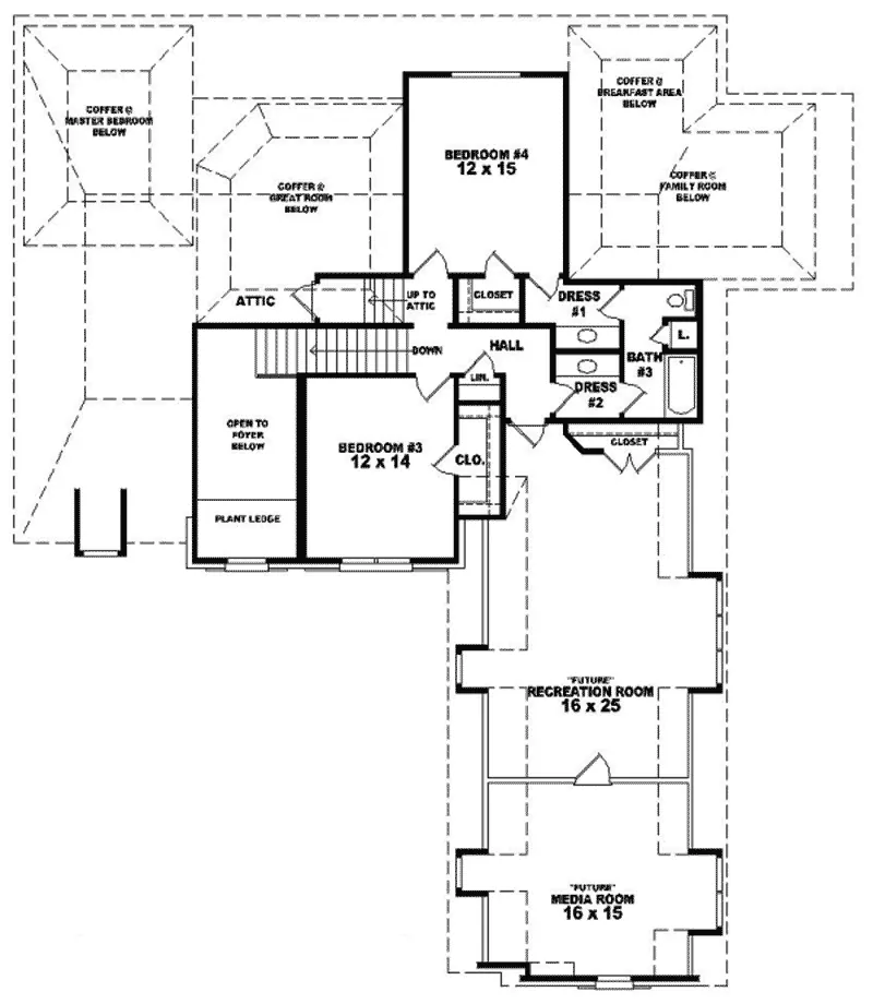 Traditional House Plan Second Floor - Rivoli European Home 087D-1019 - Shop House Plans and More