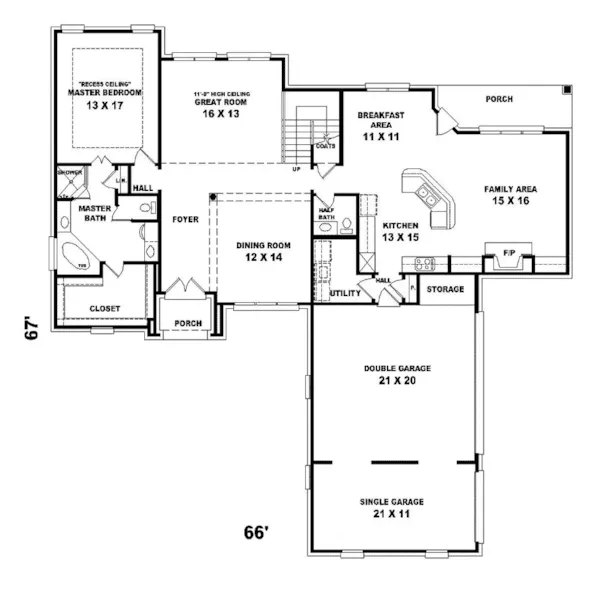 Luxury House Plan First Floor - Endicott Place European Home 087D-1023 - Search House Plans and More