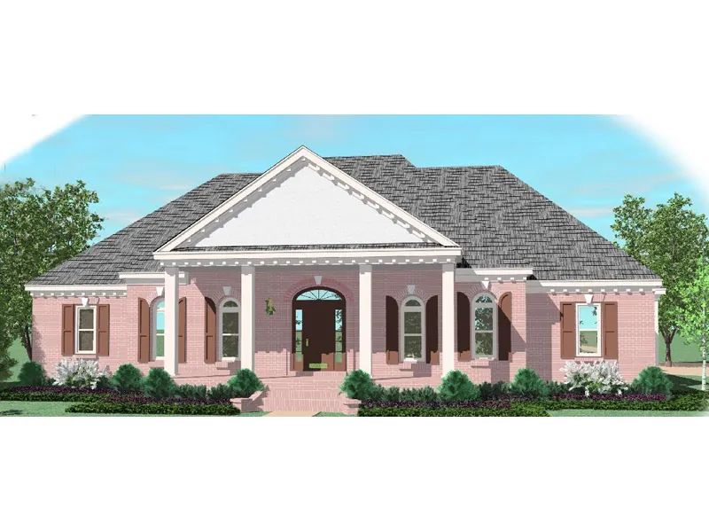 Traditional House Plan Front of Home - Cherbourg Traditional Home 087D-1030 - Search House Plans and More