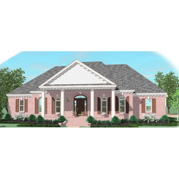 Southern Plantation House Plan Front of Home - Cherbourg Traditional Home 087D-1030 - Search House Plans and More