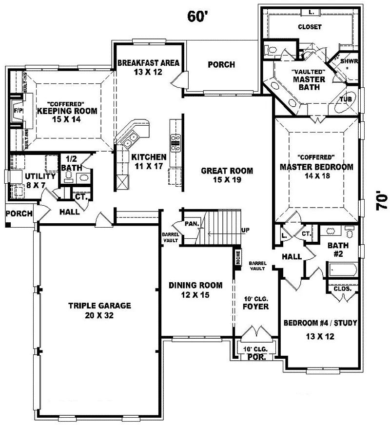 Southern House Plan First Floor - Janis Anne Country French Home 087D-1032 - Search House Plans and More