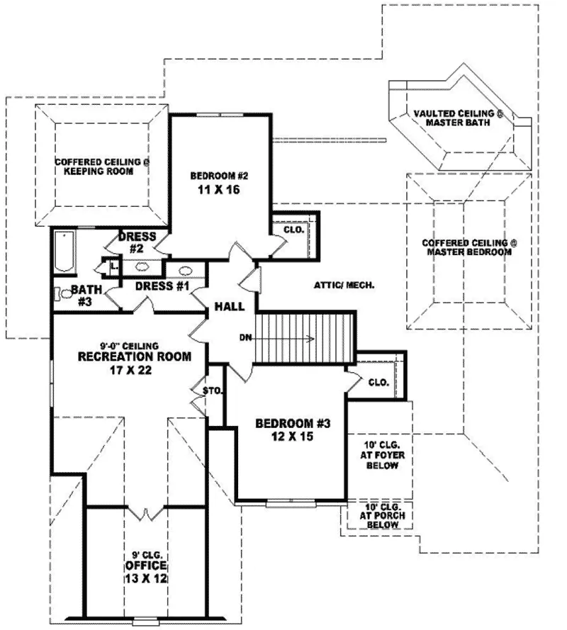 Southern House Plan Second Floor - Janis Anne Country French Home 087D-1032 - Search House Plans and More