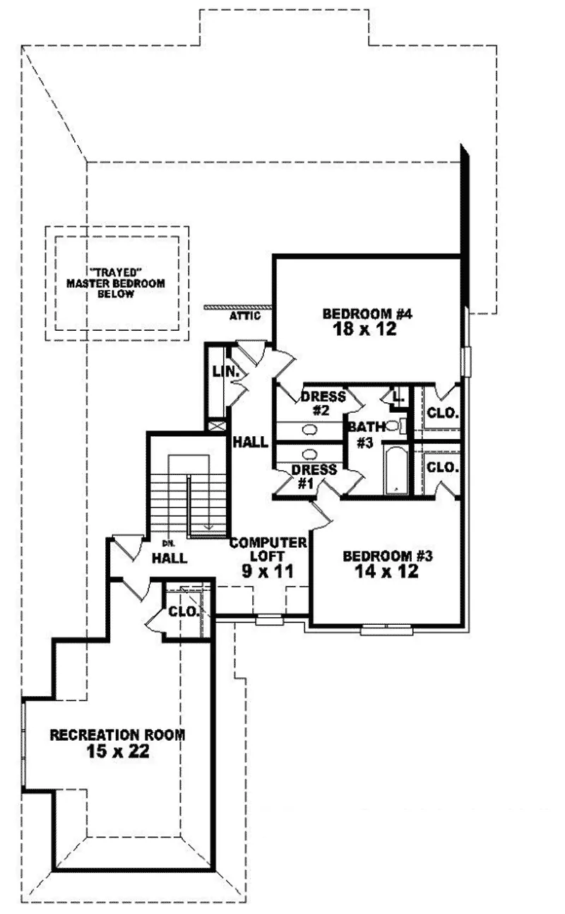Southern House Plan Second Floor - Montaldo European Home 087D-1038 - Shop House Plans and More
