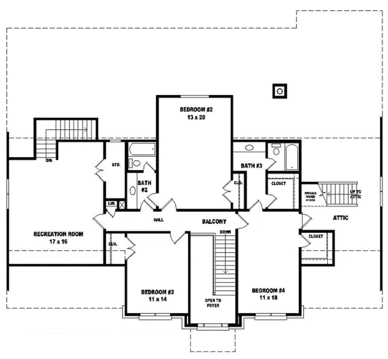 Colonial House Plan Second Floor - Spruce Orchard Luxury Home 087D-1048 - Shop House Plans and More