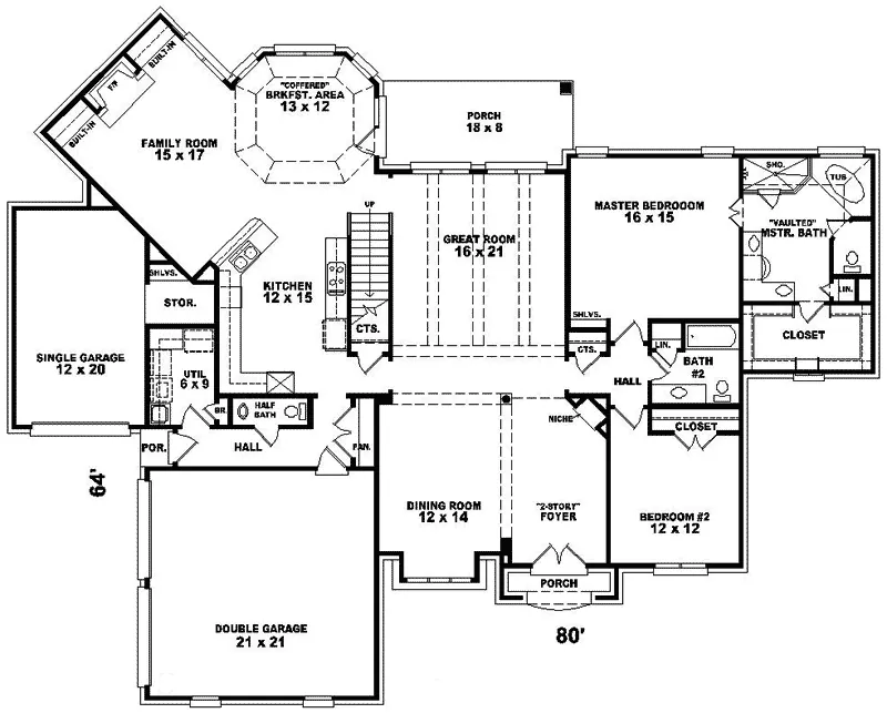 Traditional House Plan First Floor - Saltillo European Home 087D-1051 - Shop House Plans and More